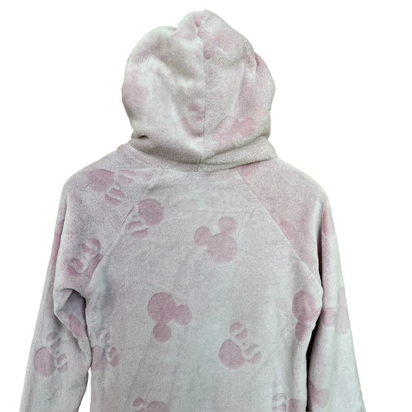 Disney Pajama Sherpa Hoodie Women XS Pink Pajama Pullover Robe Cover Mickey Ears - Picture 9 of 13